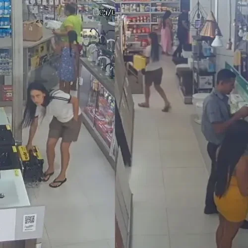 Trio de mulheres é flagrado furtando máquina de solda em loja de Manaus