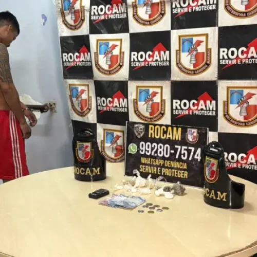 Jovem é preso com drogas e balança de precisão durante ação da Rocam no Educandos